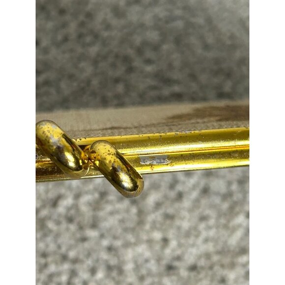 Vintage Hand Painted Woven Style Kiss Clasp Clutch Bag in Gold - Picture 9 of 9